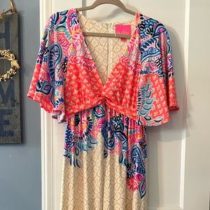 Lilly Pulitzer Minka Pink and Cream Maxi